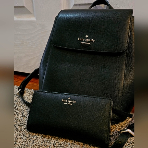 kate spade Handbags - Kate Spade Madison Flap Backpack and Wallet Set EUC